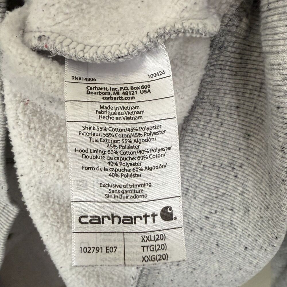 Carhartt Hoodie Women's Large Gray Pullover Sweatshirt Relaxed Fit Pocket - Picture 7 of 7